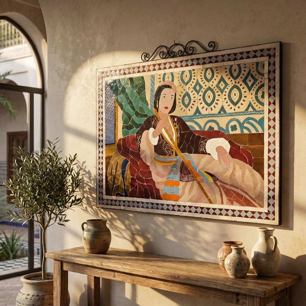 The Andalusian Flute Player Zellige Panel