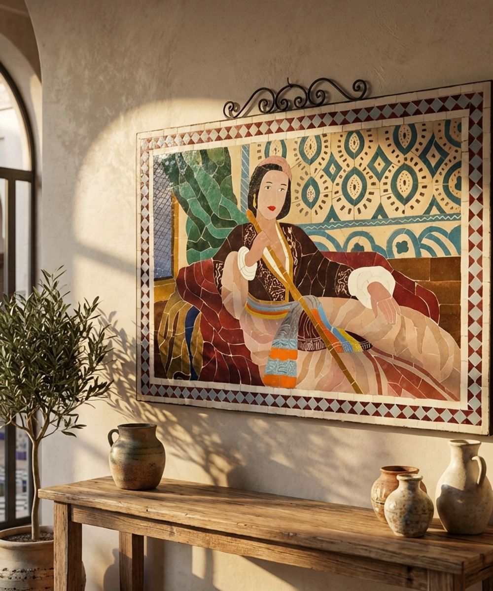 The Andalusian Flute Player Zellige Panel