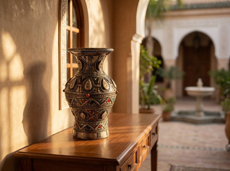 L'Atlas Filigree Ceramic Vase detail