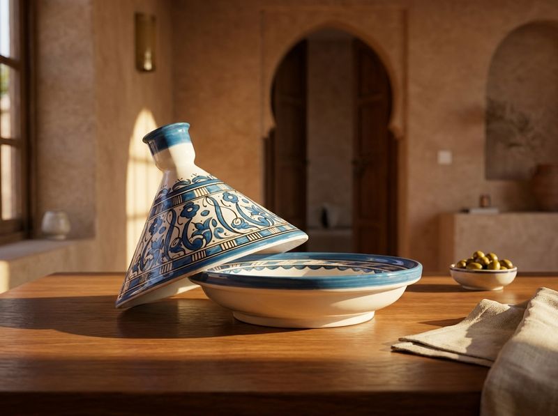 Fes Sapphire Arabesque Serving Tagine detail