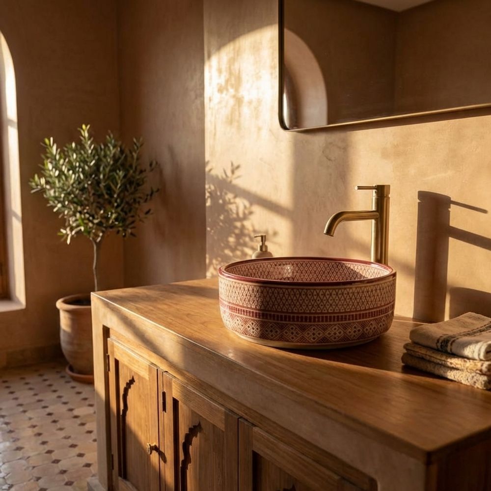 Fassi Heritage Ceramic Vessel Sink - Deep Burgundy