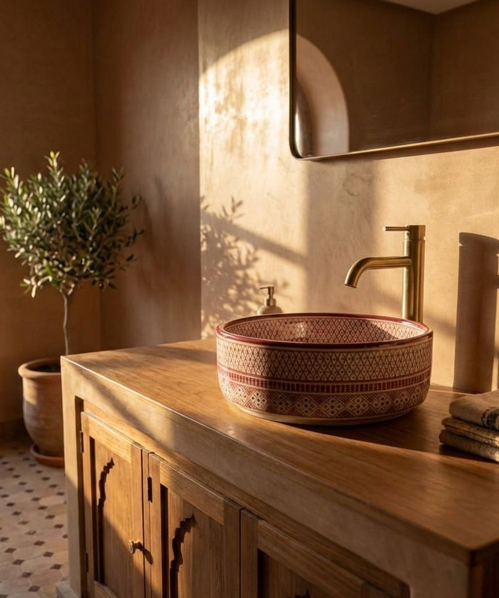 Fassi Heritage Ceramic Vessel Sink - Deep Burgundy