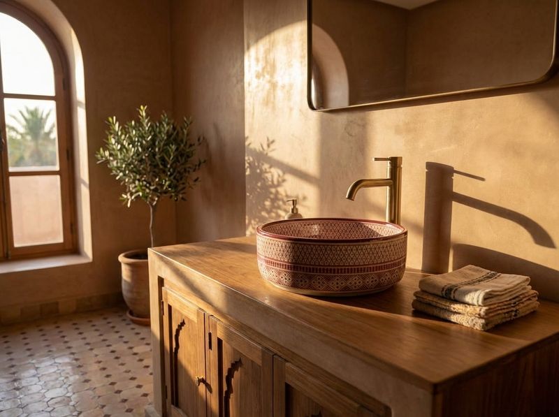 Fassi Heritage Ceramic Vessel Sink - Deep Burgundy detail