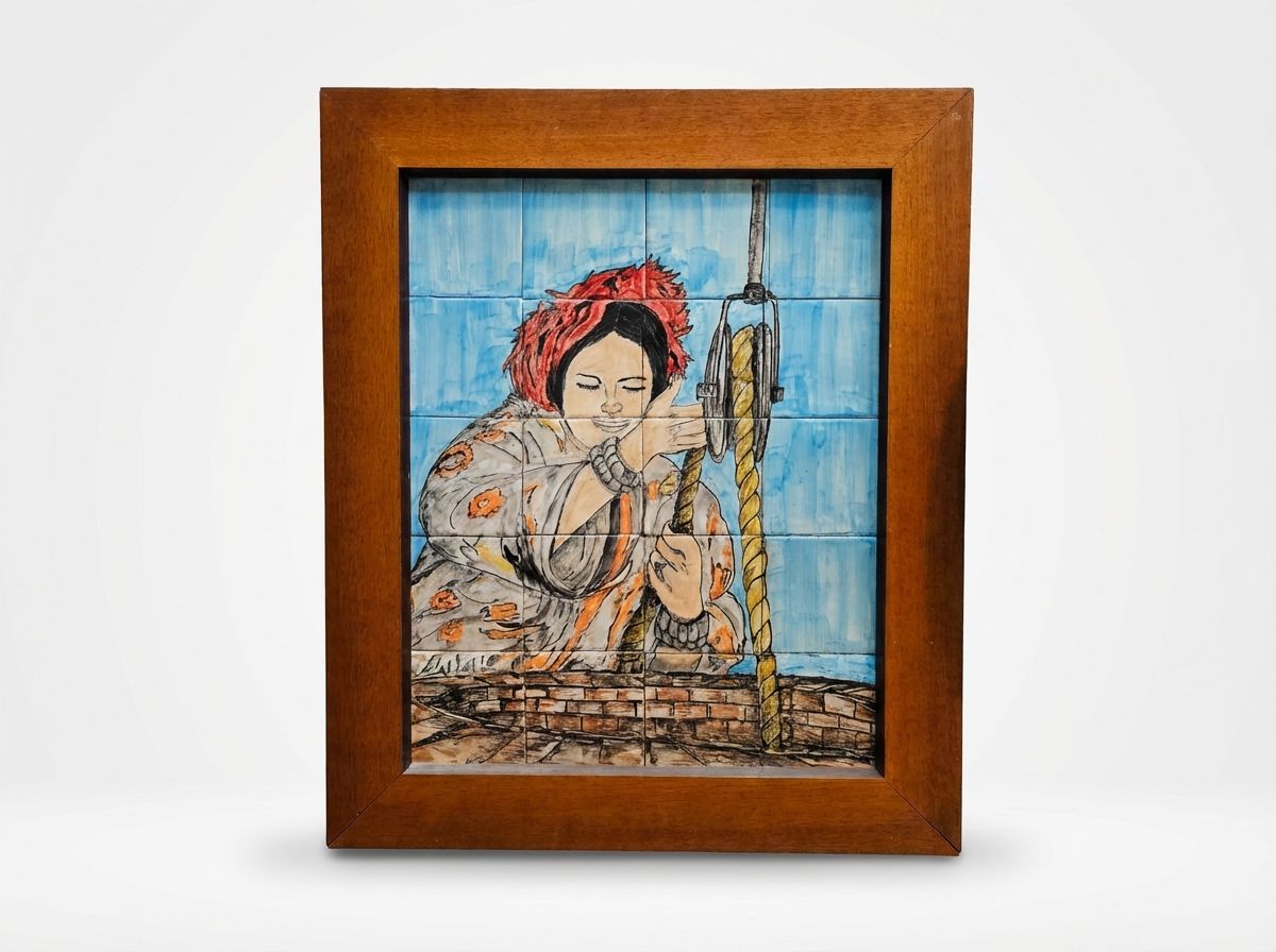 The Water Drawer of the Atlas - Framed Ceramic Tile Portrait view 2