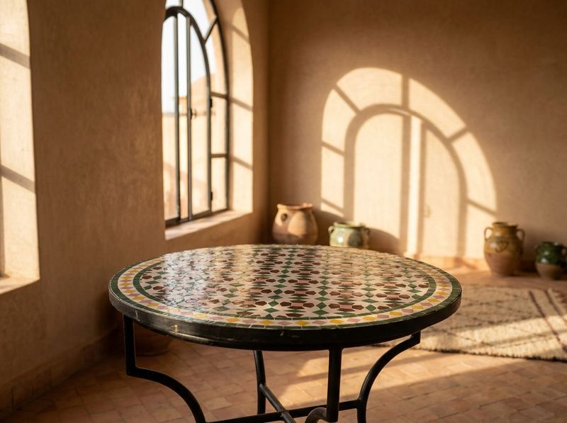 "Jardin de Fès" Zellige Mosaic Tabletop detail