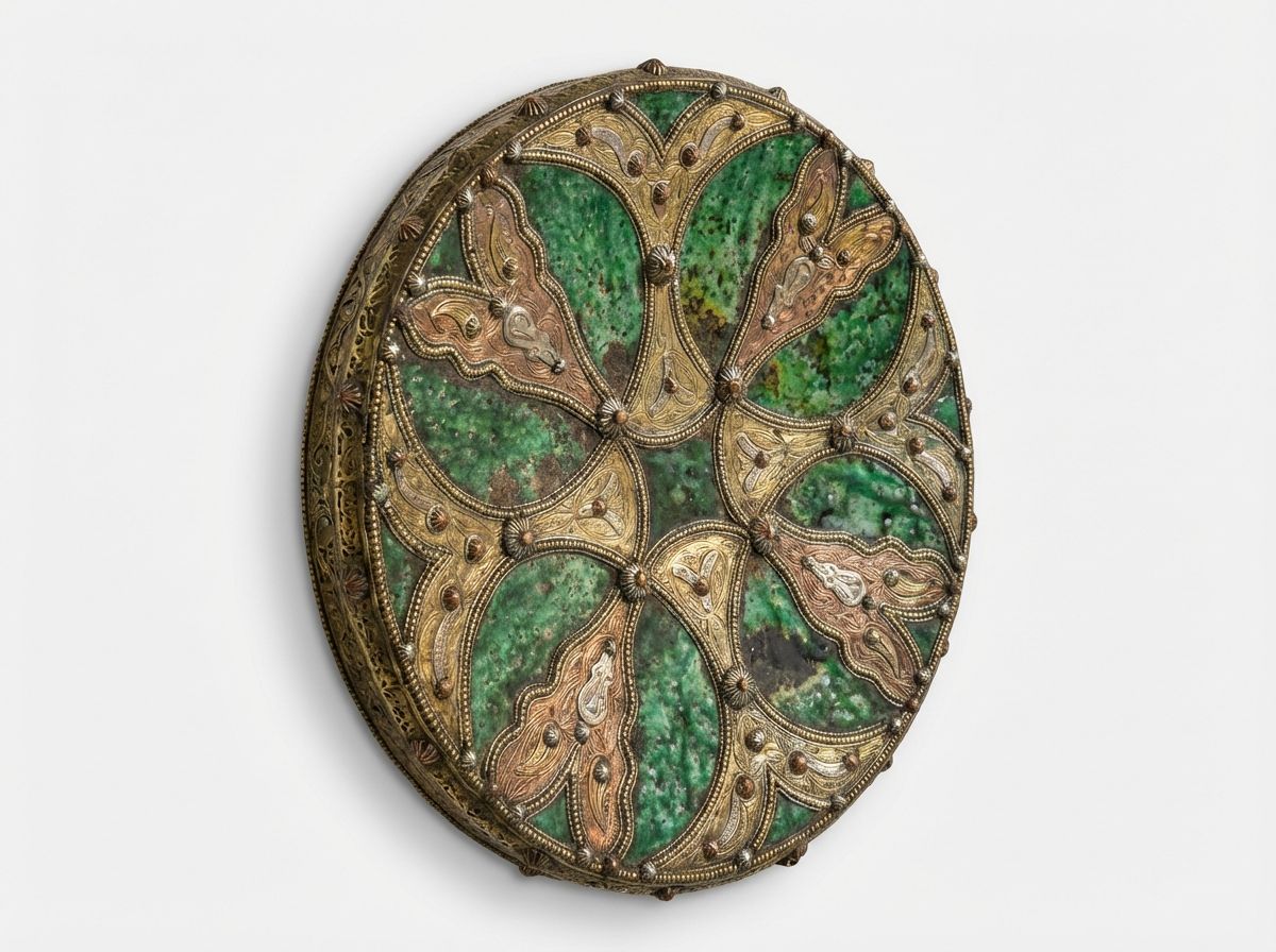 The Fes Emerald & Brass Filigree Medallion view 3