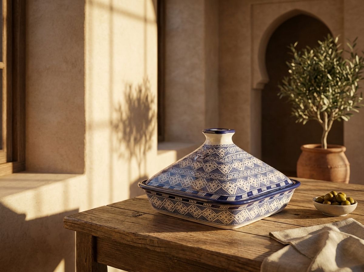 Fes Cobalt Geometric Square Tagine Server view 2