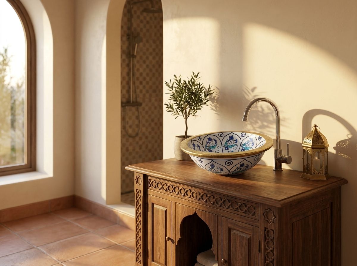 The Zahra Cobalt & Gold Vessel Sink view 3