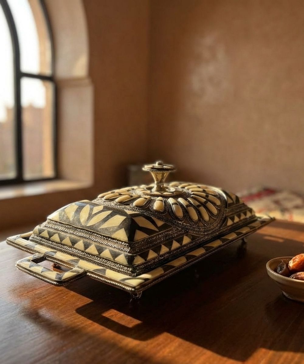 The Royal Atlas Bone Inlay & Filigree Serving Cloche