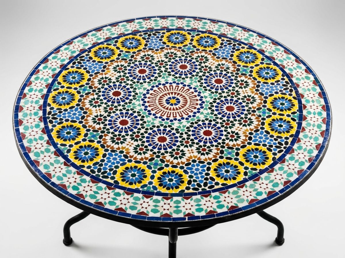 Fes Radial Star Zellige Bistro Table view 2