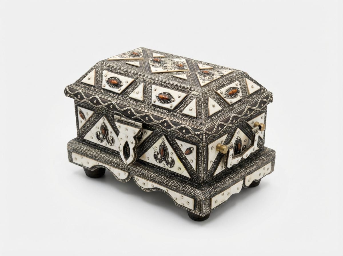 The 'Kasbah' Silver and Bone Filigree Treasure Chest view 3