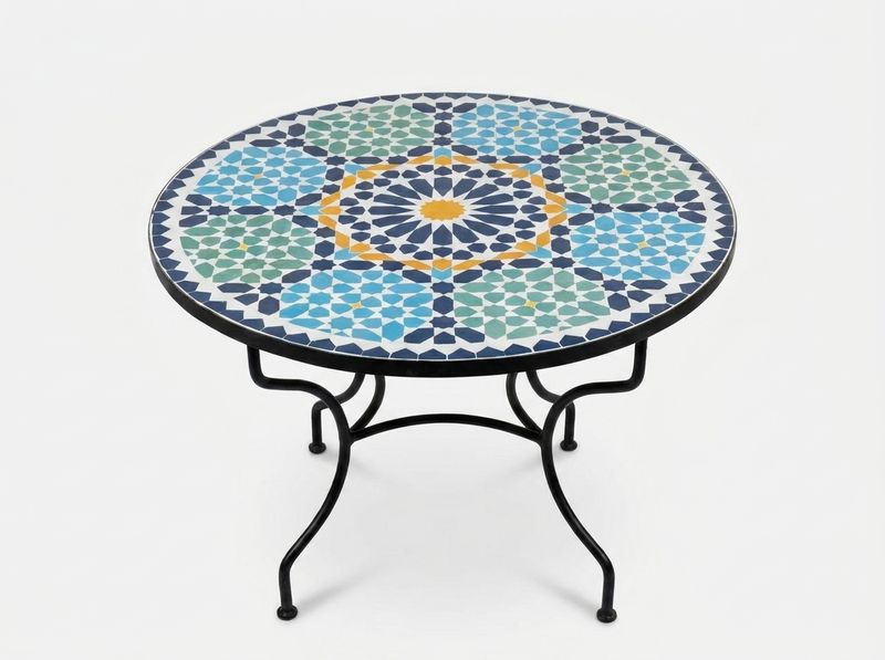 The Azure Star of Fes Zellige Table