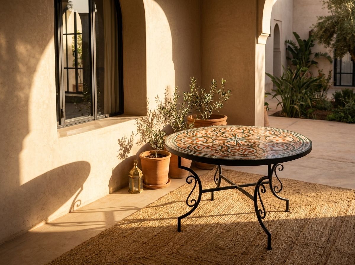 The Zahra Terracotta & Emerald Zellige Tabletop view 3