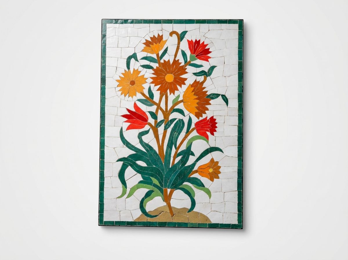 "Jardin Andalou" Zellige Floral Wall Art view 3