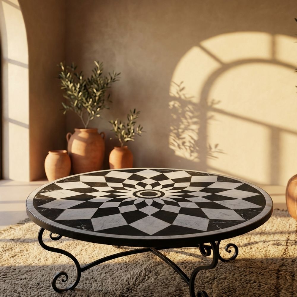 The Marrakech Monochrome Medallion Tabletop
