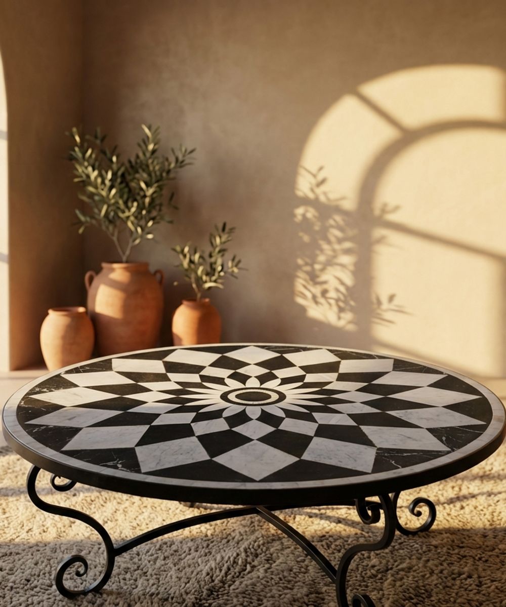 The Marrakech Monochrome Medallion Tabletop