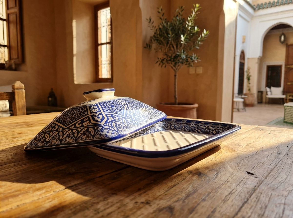 The Fez Cobalt Arabesque Butter Keeper view 3