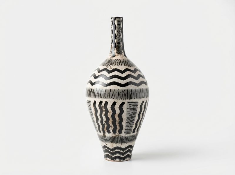 The 'Atlas' Monochrome Tribal Crackle Vase