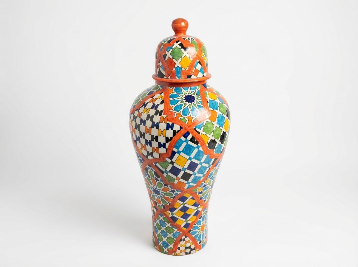 Fes Mosaic 'Zellige' Temple Jar view 3