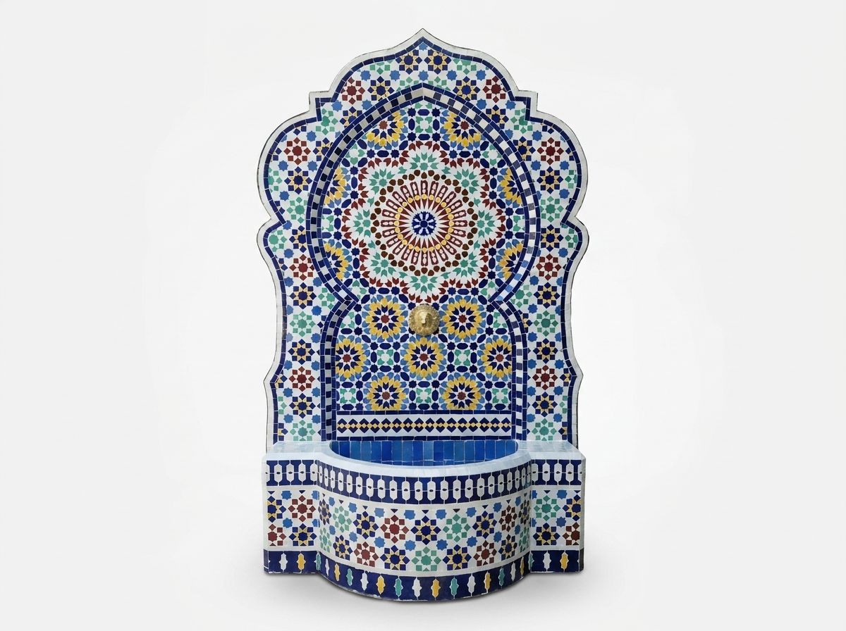 The Royal Fez Zellige Mosaic Fountain view 2