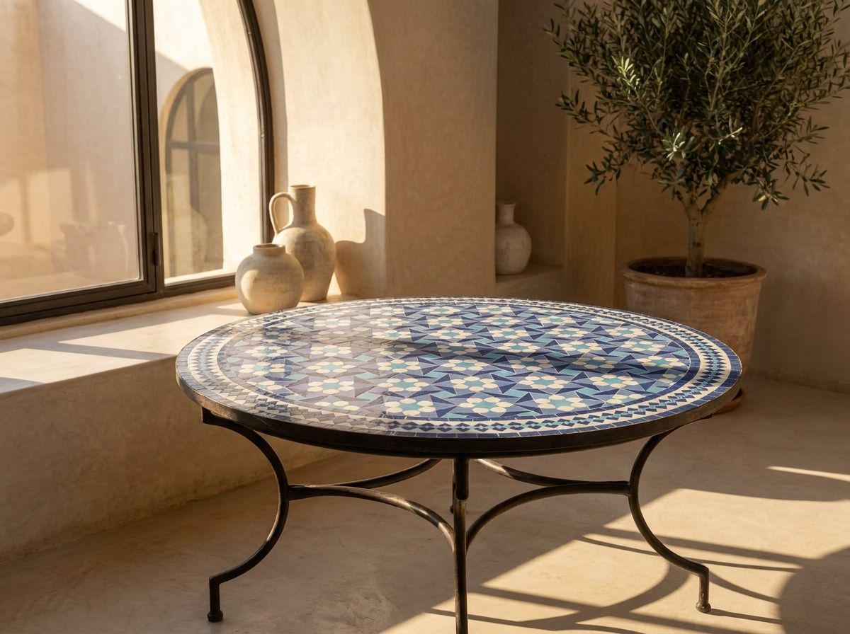 Azure Starburst Zellige Table view 3