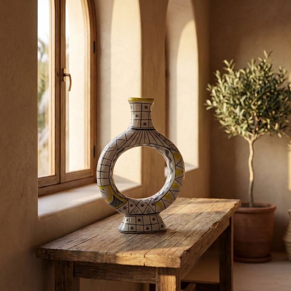 The Safi Soleil Geometric Ring Vase