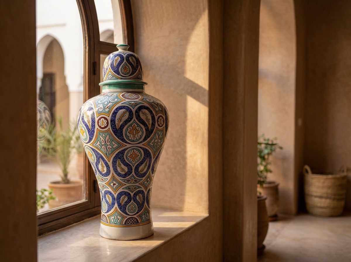 The Royal Fassi Lidded Urn - Andalusian Garden Edition view 2