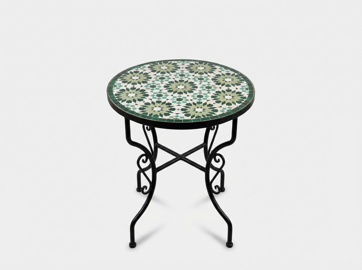 The Fez Emerald Star Zellige Table view 2