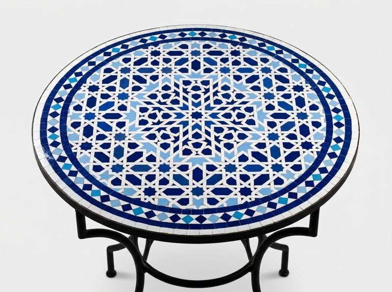 The Chefchaouen Azure Star Zellige Tabletop