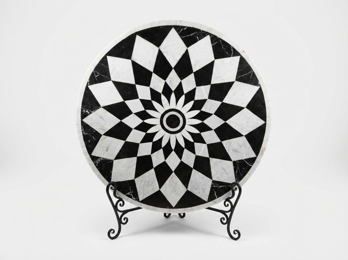 The Marrakech Monochrome Medallion Tabletop view 2