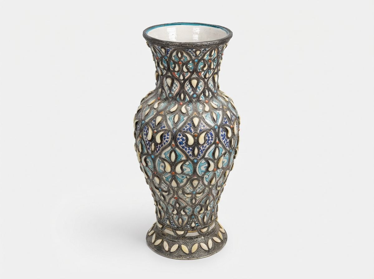 The Safi Silver Filigree & Camel Bone Amphora view 3