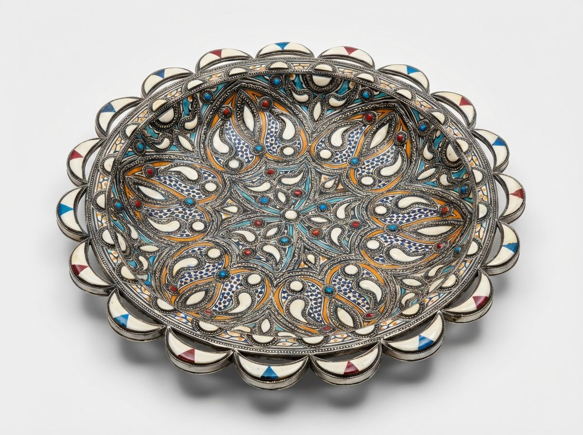 Zahra Silver-Framed Arabesque Platter view 3