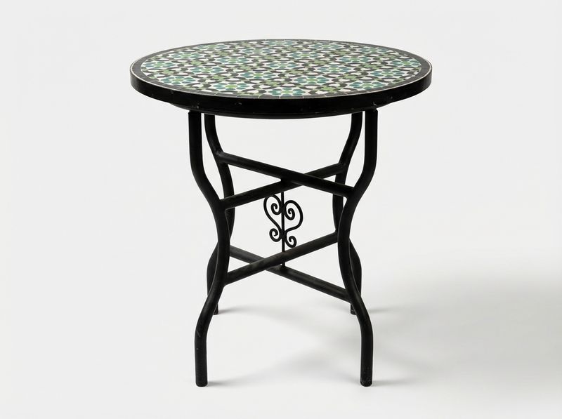 The Fes Emerald Star: Handcrafted Zellige Mosaic Side Table