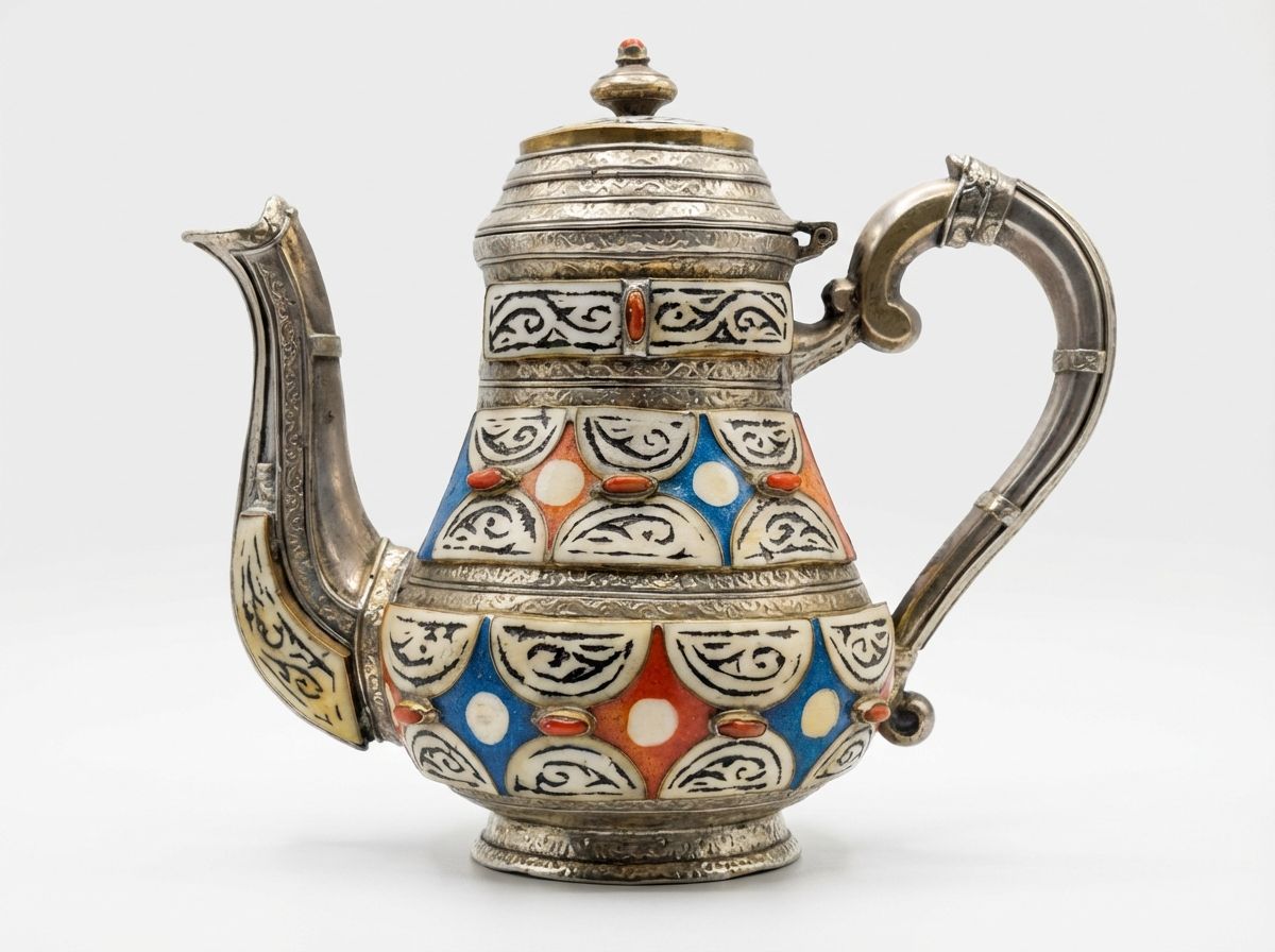 The Mogador Silver & Camel Bone Teapot view 2