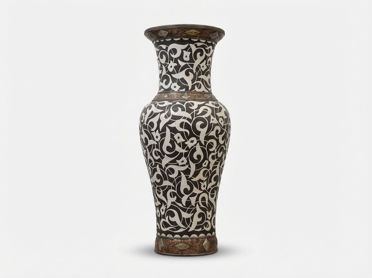 The 'Atlas Noir' Brass-Accented Palace Urn view 2