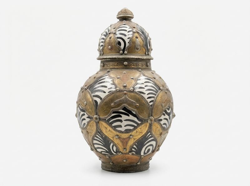 The Atlas Zebra & Brass Filigree Urn