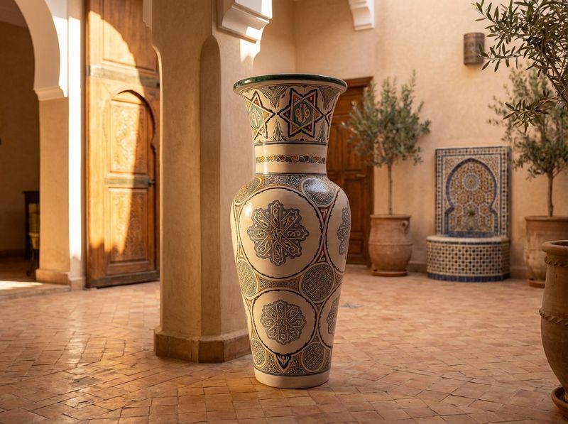The Majestic Fes Andalusian Floor Vase detail