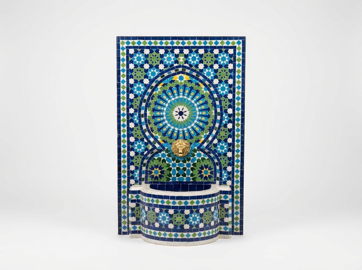 The Azure Fez Zellige Wall Fountain main view