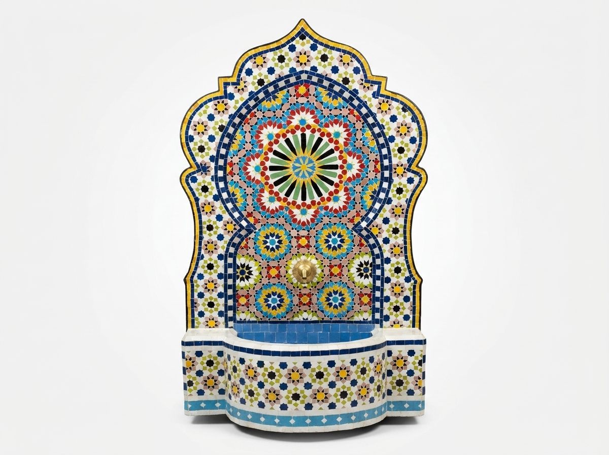 "Ain Zohra" Majestic Zellige Mosaic Fountain main view