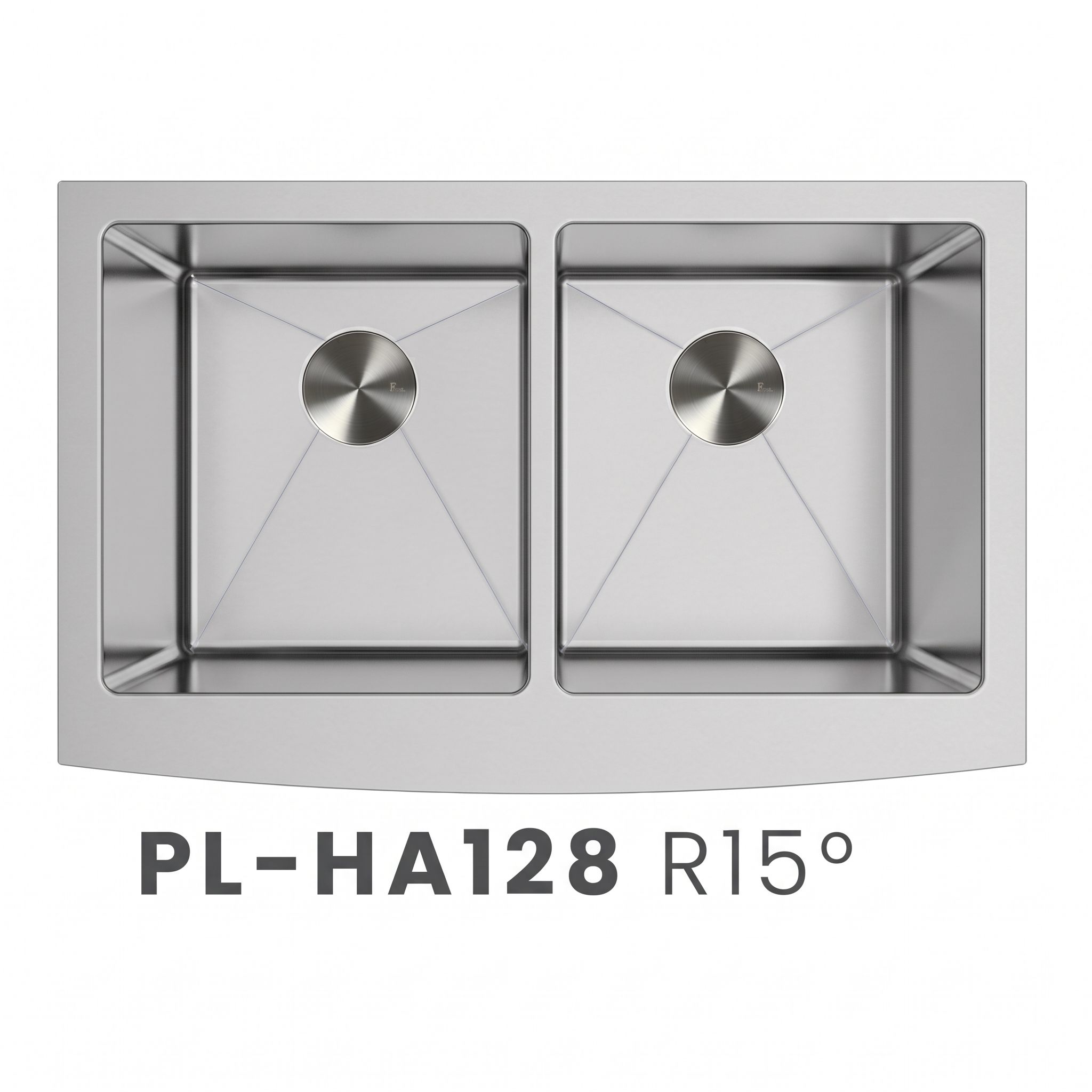 PL-HA128 R15 Double Bowl Farmhouse Apron Front Stainless Steel Kitchen Sink