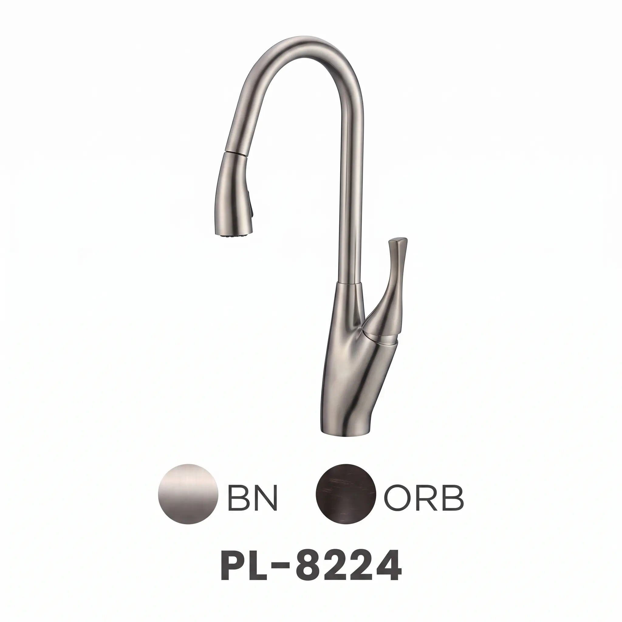 PL-8224 Modern High Arc Pull Down Kitchen Faucet