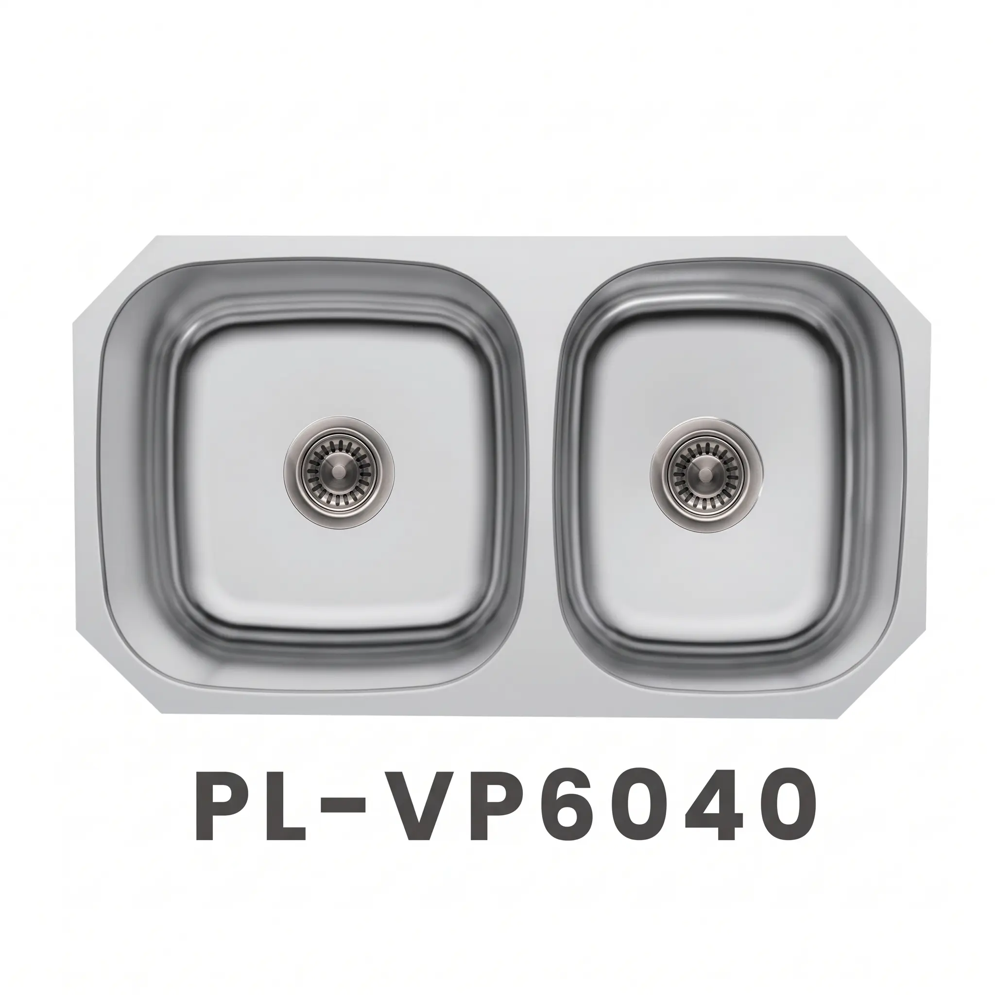 PL-VP6040 Stainless Steel Undermount 60/40 Double Bowl Kitchen Sink