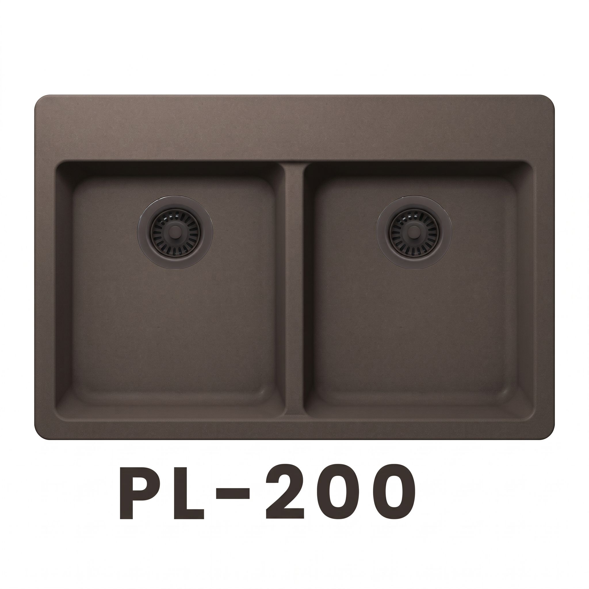 PL-200 Granite Composite Undermount 50/50 Equal Double Bowl Kitchen Sink
