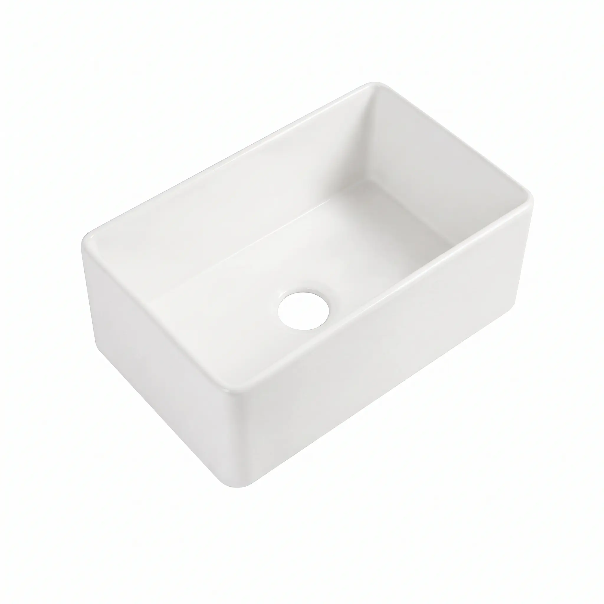 PL-FC3018SB White Fireclay Single Bowl Apron Front Farmhouse Kitchen Sink