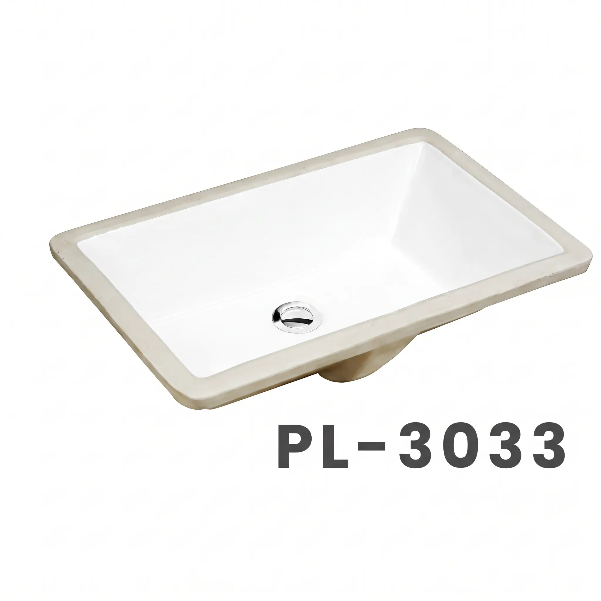 PL-3033 Rectangular Undermount Vitreous China Vanity Sink