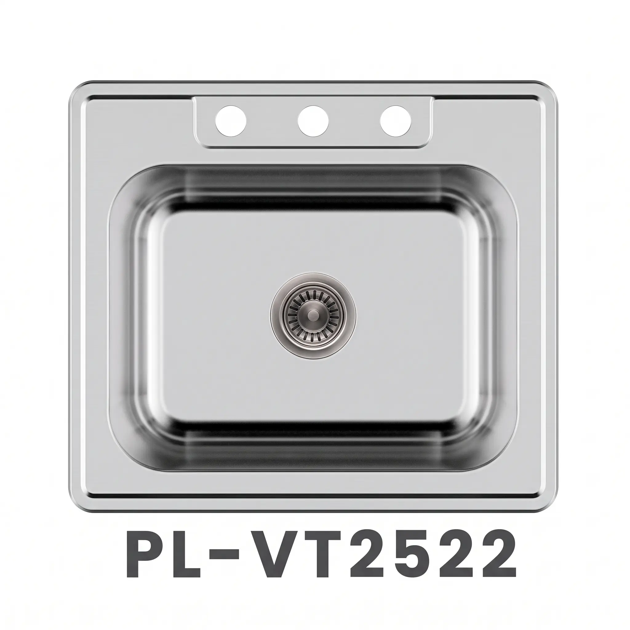 PL-VT2522 Top-Mount Stainless Steel Single Bowl Sink