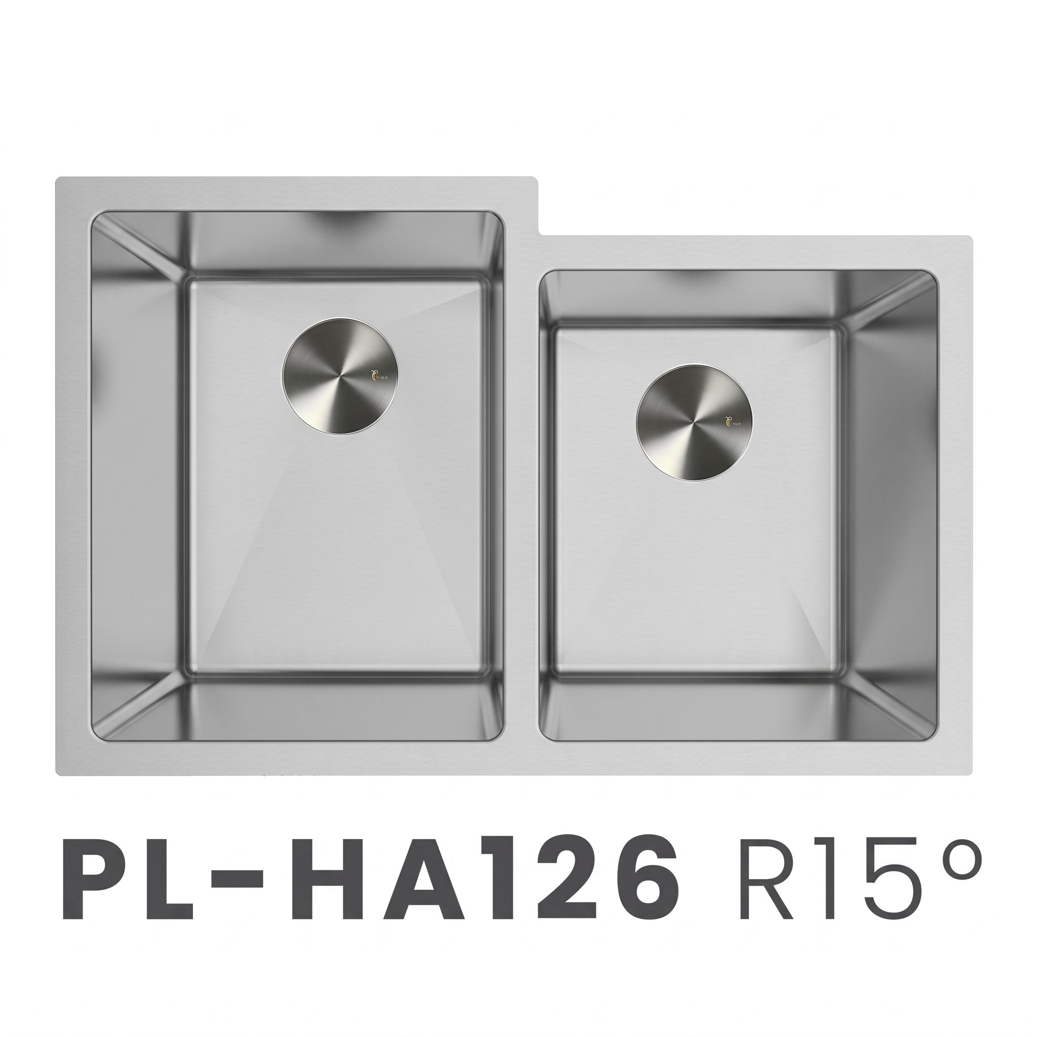 PL-HA126 R15° Stainless Steel Undermount 60/40 Double Bowl Kitchen Sink