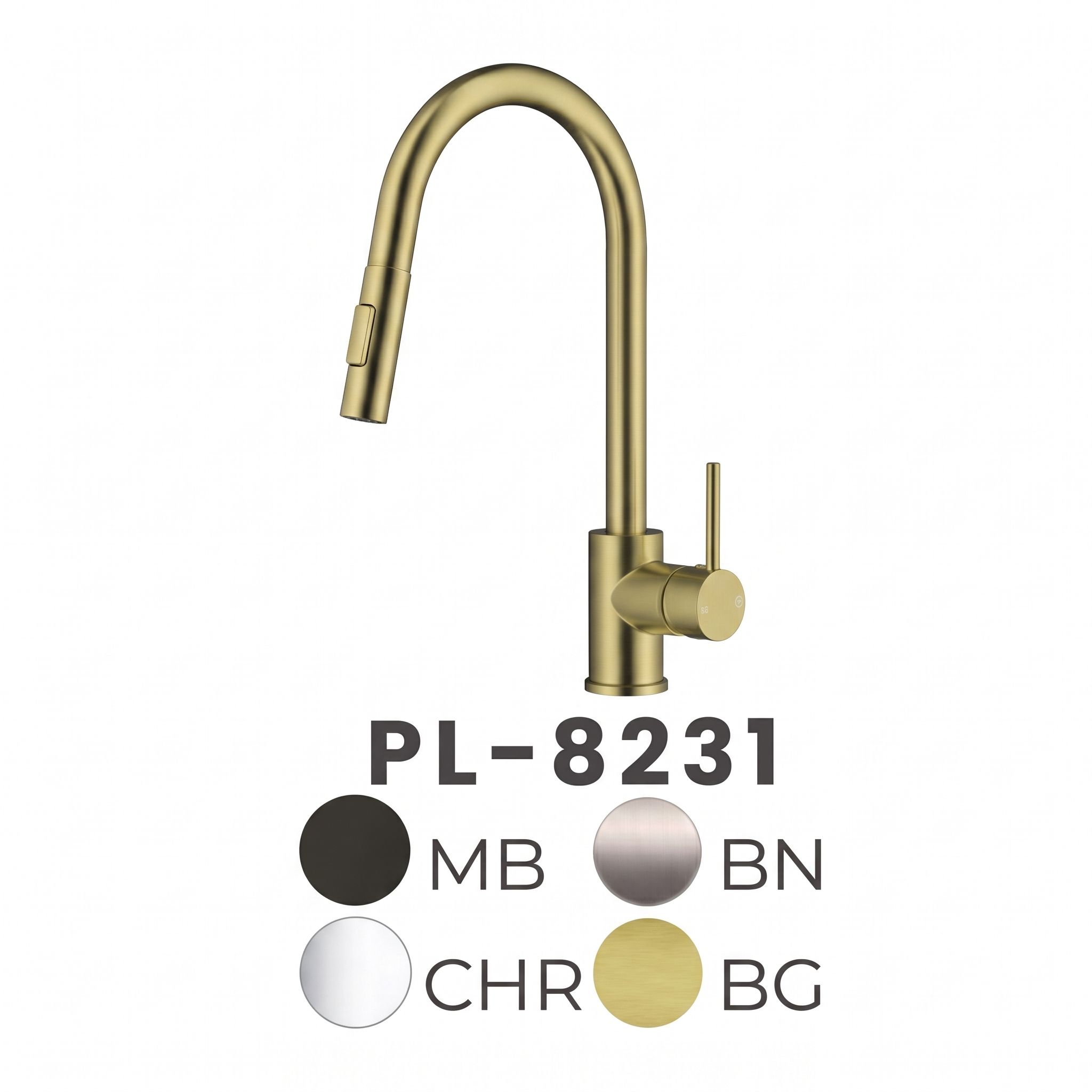 PL-8231 Contemporary High Arc Pull Down Kitchen Faucet thumbnail 2