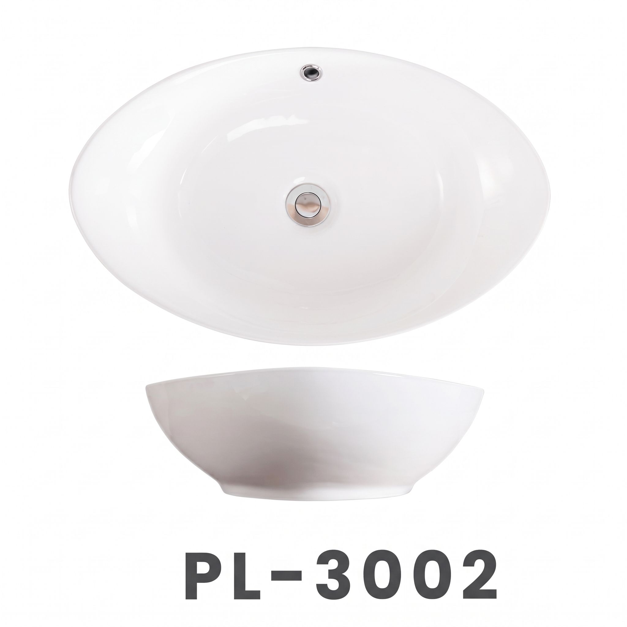 PL-3002 Oval Vessel Vitreous China Vanity Sink