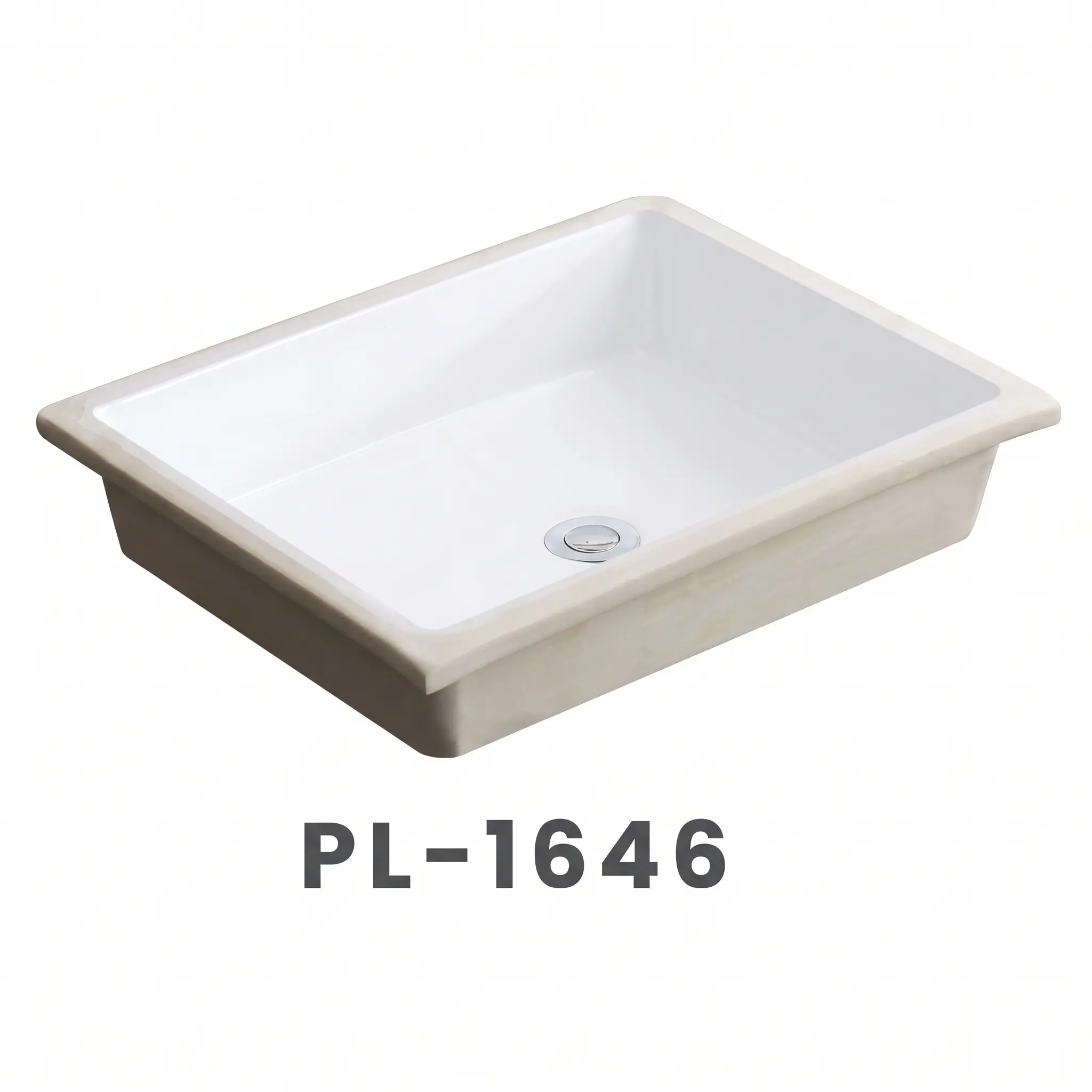 PL-1646 Rectangular Vitreous China Undermount Bathroom Vanity Sink